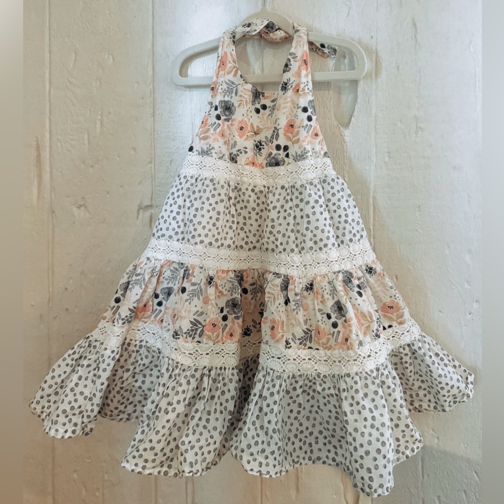 Tommy Bahama Toddler Halter Floral Crochet Summer Dress